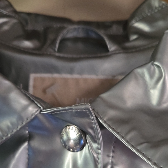 Michael Kors Shiny Silver Rain/Trench Coat - Picture 3 of 8